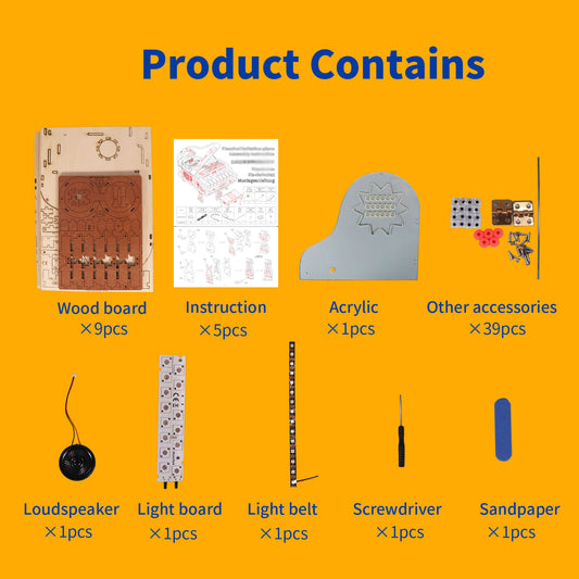 MUSIC PARK 3d Wooden Puzzle Piano Music Box Can be played Handmade Assembly Model kit DIY Crafts Holidays birthdays Christmas Gifts