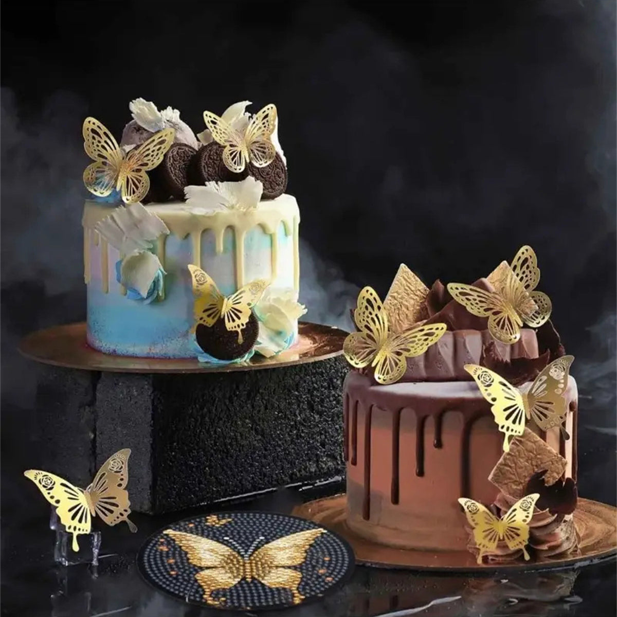 Diamond Art Drawing Coaster With Bracket, DIY Butterfly Pattern Diamond Art Coaster, Suitable For Adults And Beginners Diamond Drawing Kit, Diamond Kit Craft Supplies, Exquisite Gifts For Friends