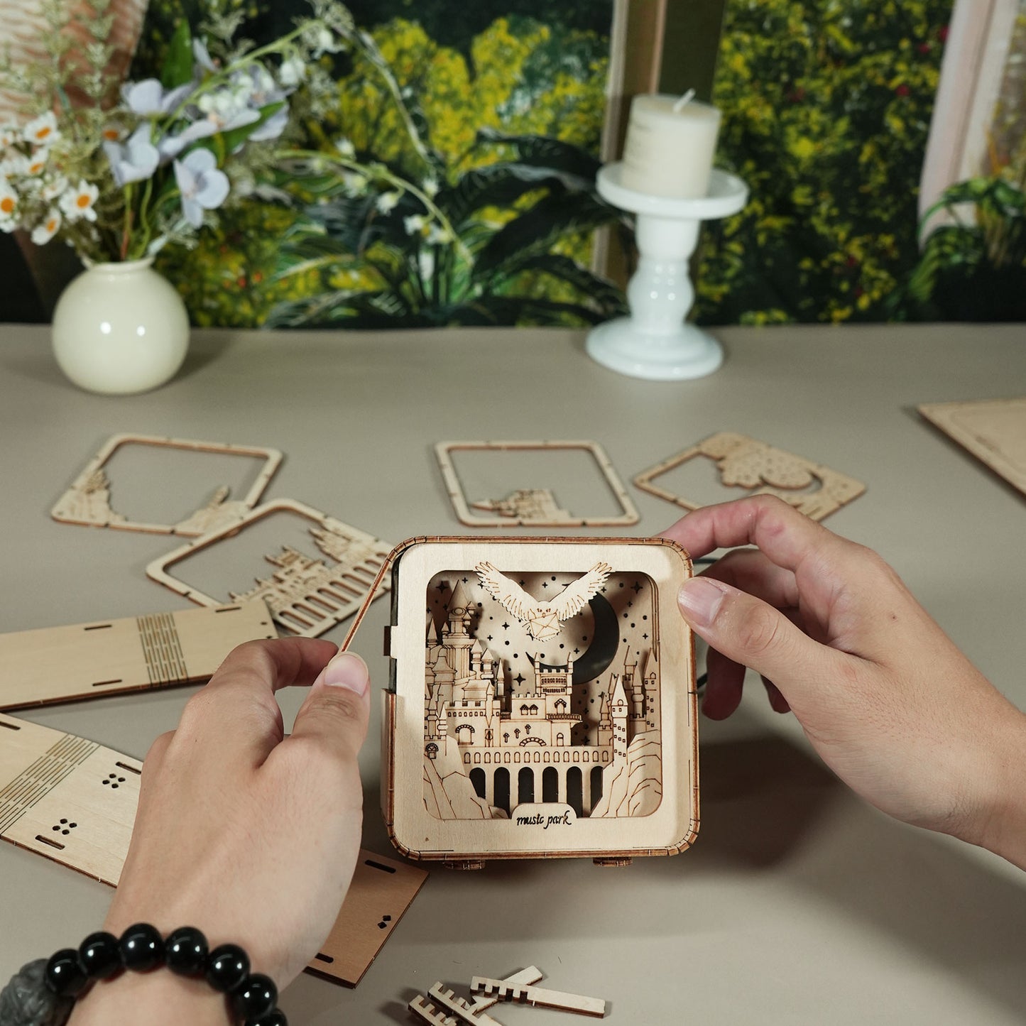 3D Wooden Puzzles Castle Model Kits Night Lights Desk Decorations Birthday Christmas Gifts For Women
