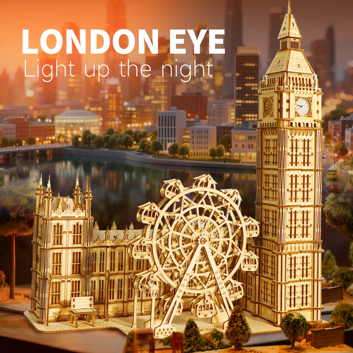 3D Wooden Puzzle Big Ben Model Kits Desktop Clock DIY Building Blocks Creative Gift Home Decor for Family Unique Christmas Gift
